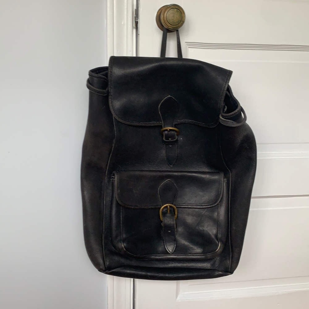 Black Leather Backpack